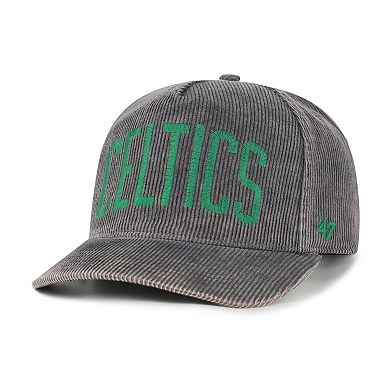 Men's '47 Charcoal Boston Celtics Reclaim Snow Wash Corduroy Adjustable Hitch Hat