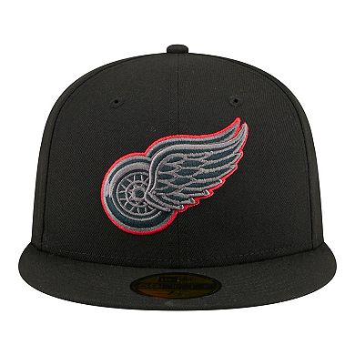 Men's New Era Black Detroit Red Wings Color Pop 59FIFTY Fitted Hat