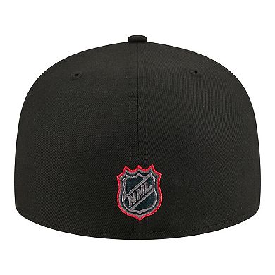 Men's New Era Black Detroit Red Wings Color Pop 59FIFTY Fitted Hat