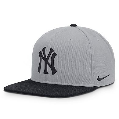 Men's Nike Gray/Navy New York Yankees Primetime Pro Dri-FIT Snapback Hat