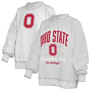 Women's Pressbox Heather Gray Ohio State Buckeyes Reversible Sweatshirt