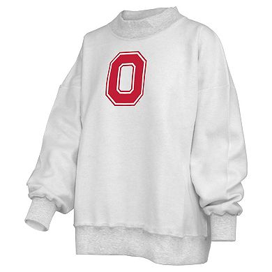 Women's Pressbox Heather Gray Ohio State Buckeyes Reversible Sweatshirt