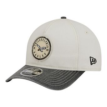 Men's New Era White/Black Philadelphia Eagles 9FORTY Felt A-Frame Adjustable Hat