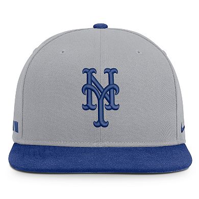 Men's Nike Gray/Royal New York Mets Primetime Pro Dri-FIT Snapback Hat