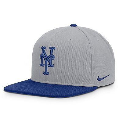 Men's Nike Gray/Royal New York Mets Primetime Pro Dri-FIT Snapback Hat