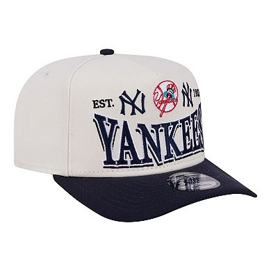 Men's New Era Cream New York Yankees Throwback Tri-Hit A-Frame 9FIFTY Adjustable Hat