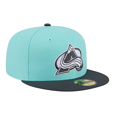 Men's New Era Turquoise/Charcoal Colorado Avalanche Two-Tone Color Pack 59FIFTY Fitted Hat