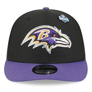 Youth New Era Black/Purple Baltimore Ravens 2026 NFL Draft Pre-Curved 9FIFTY Snapback Hat