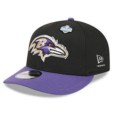 Youth New Era Black/Purple Baltimore Ravens 2026 NFL Draft Pre-Curved 9FIFTY Snapback Hat