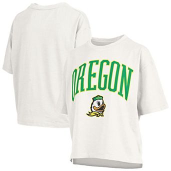 Women's Pressbox White Oregon Ducks Plus Size Nelson Motley Crew Oversized Slub T-Shirt