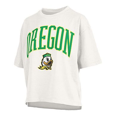 Women's Pressbox White Oregon Ducks Plus Size Nelson Motley Crew Oversized Slub T-Shirt