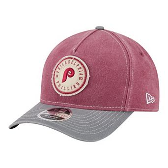 Men's New Era Burgundy/Gray Philadelphia Phillies Felt M-Crown A-Frame 9FORTY Adjustable Hat