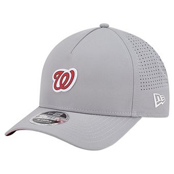 Men's New Era Gray Washington Nationals Micro Logo 9FORTY M-Crown A-Frame Adjustable Hat