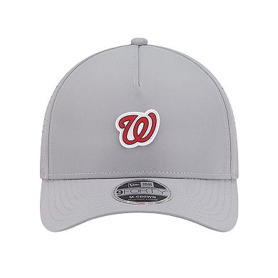 Men's New Era Gray Washington Nationals Micro Logo 9FORTY M-Crown A-Frame Adjustable Hat