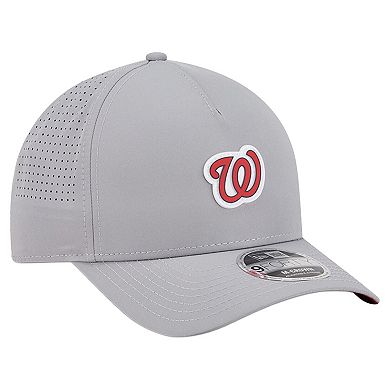 Men's New Era Gray Washington Nationals Micro Logo 9FORTY M-Crown A-Frame Adjustable Hat