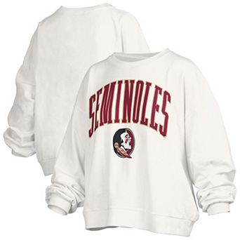 Women's Pressbox White Florida State Seminoles Plus Size Nelson Janise Sweatshirt