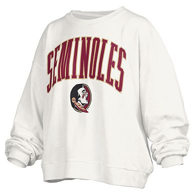 Women's Pressbox White Florida State Seminoles Plus Size Nelson Janise Sweatshirt