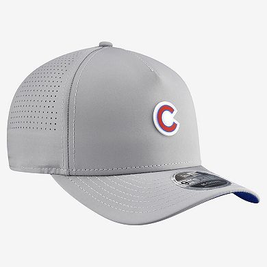 Men's New Era Gray Chicago Cubs Micro Logo 9FORTY M-Crown A-Frame Adjustable Hat