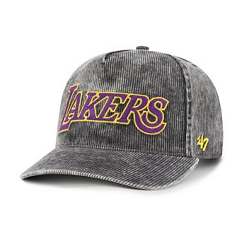 Men's '47 Charcoal Los Angeles Lakers Reclaim Snow Wash Corduroy Adjustable Hitch Hat