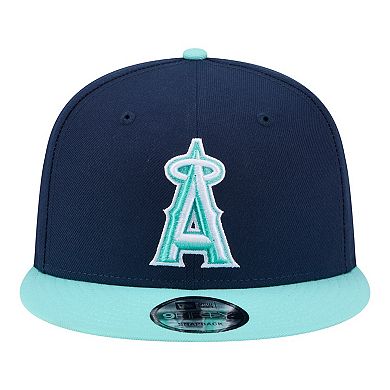 Men's New Era Navy/Turquoise Los Angeles Angels Two-Tone Color Pack 9FIFTY Snapback Hat