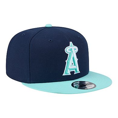 Men's New Era Navy/Turquoise Los Angeles Angels Two-Tone Color Pack 9FIFTY Snapback Hat