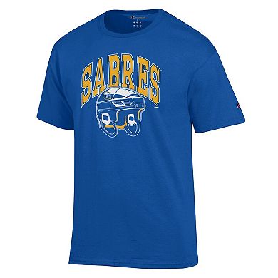 Men's Champion Royal Buffalo Sabres Helmet T-Shirt