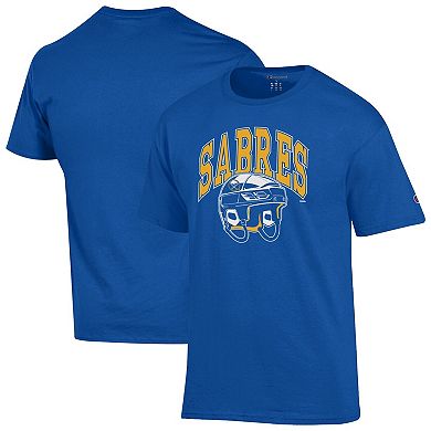 Men's Champion Royal Buffalo Sabres Helmet T-Shirt