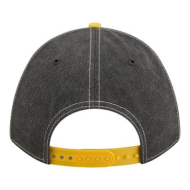 Men's New Era Black/Gold Pittsburgh Steelers 9FORTY Felt A-Frame Adjustable Hat