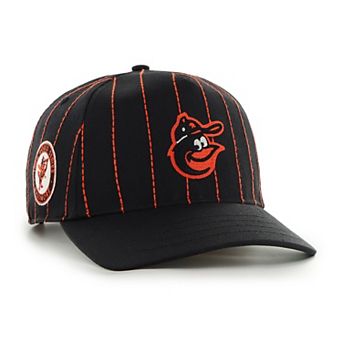 Men's '47 x Rawlings Black Baltimore Orioles Pinstripe Hitch Adjustable Hat