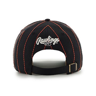 Men's '47 x Rawlings Black Baltimore Orioles Pinstripe Hitch Adjustable Hat
