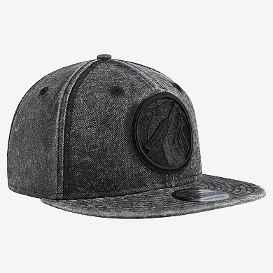 Men's New Era Black Minnesota Timberwolves Washed Tonal 9FIFTY Snapback Hat