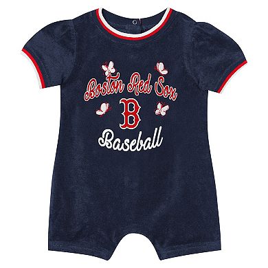 Girls Infant Outerstuff Navy Boston Red Sox Wind-Up Coverall