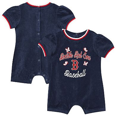 Girls Infant Outerstuff Navy Boston Red Sox Wind-Up Coverall