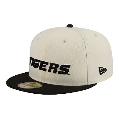Men's New Era Cream/Black Missouri Tigers Two-Tone Script 59FIFTY Fitted Hat