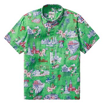 Men's Reyn Spooner Green Philadelphia Phillies Scenic Tri-Blend Button-Down Shirt