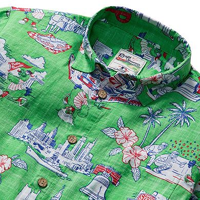 Men's Reyn Spooner Green Philadelphia Phillies Scenic Tri-Blend Button-Down Shirt