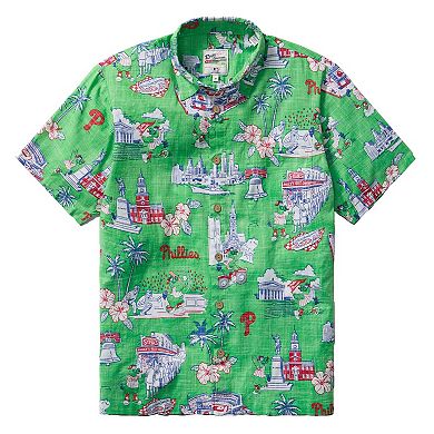 Men's Reyn Spooner Green Philadelphia Phillies Scenic Tri-Blend Button-Down Shirt