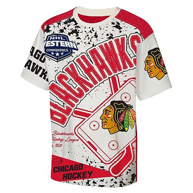 Youth Outerstuff Cream Chicago Blackhawks Top Player T-Shirt
