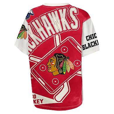 Youth Outerstuff Cream Chicago Blackhawks Top Player T-Shirt