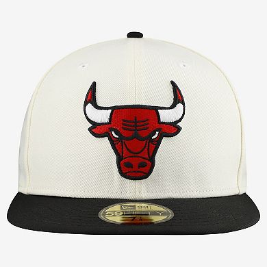Men's New Era Gray/Black Chicago Bulls Chrome Two-Tone 59FIFTY Fitted Hat