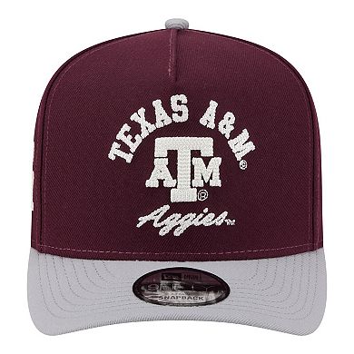 Men's New Era Maroon/Gray Texas A&M Aggies Two-Tone Arched 9FIFTY Snapback Hat