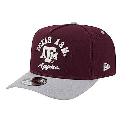 Men's New Era Maroon/Gray Texas A&M Aggies Two-Tone Arched 9FIFTY Snapback Hat