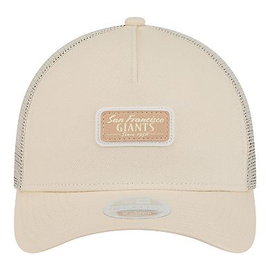 Women's New Era Light Beige San Francisco Giants Tonal Patch 9FORTY M-Crown A-Frame Trucker Adjustable Hat