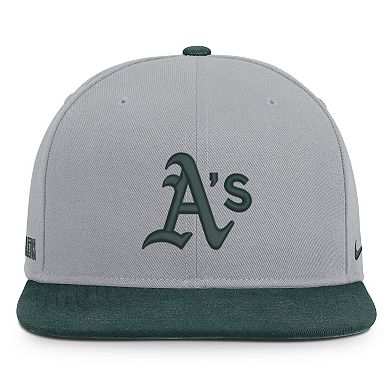 Men's Nike Gray/Green Athletics Primetime Pro Dri-FIT Snapback Hat