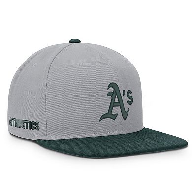 Men's Nike Gray/Green Athletics Primetime Pro Dri-FIT Snapback Hat