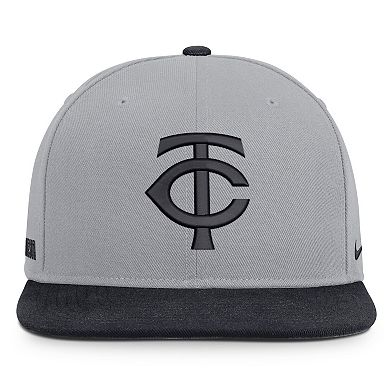 Men's Nike Gray/Navy Minnesota Twins Primetime Pro Dri-FIT Snapback Hat
