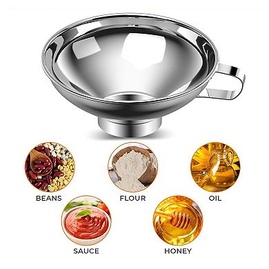 Stainless Wide Mouth Canning Funnel with Handle 5.8"