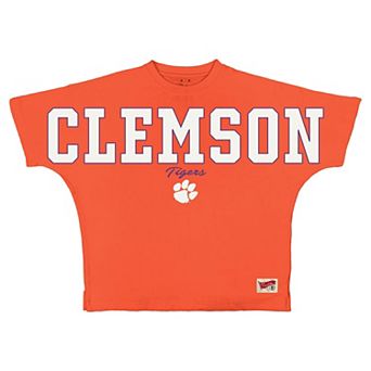 Women's Pressbox Orange Clemson Tigers Flannigan Oversized T-Shirt