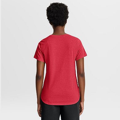 Women's Nike Heather Red Philadelphia Phillies Arched Tri-Blend T-Shirt