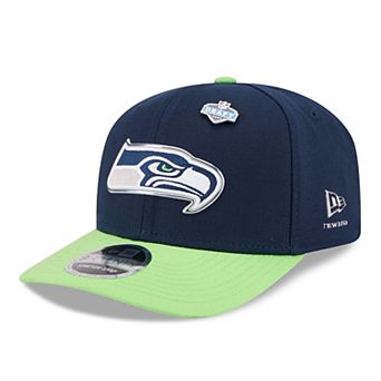Men's New Era College Navy/Neon Green Seattle Seahawks 2026 NFL Draft 9SEVENTY Adjustable Hat